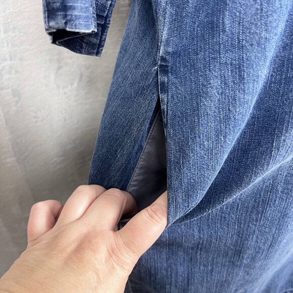 Eileen Fisher Tencel Organic Cotton Denim Dress blue chambray relaxed fit boho - Picture 4 of 8